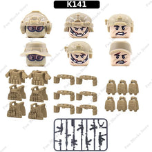 Load image into Gallery viewer, Hot Military Building Blocks Ghost Special Forces Soldiers Figure Bandits Accessories Gun Backpacks Vests Belts Weapons Kids Toy
