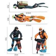 Load image into Gallery viewer, Simulation doll toy figure model solid plastic underwater adventure diver doll scene decoration toys children's gifts
