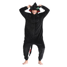 Load image into Gallery viewer, How to Train Your Dragon Toothless  Kigurumi Women Winter Flannel Animal Onesie Cute Cosplay Sleepwear Jumpsuit Pajamas
