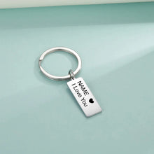 Load image into Gallery viewer, I Love You Keychain Personalized Name Custom Couple Stainless Steel Key Ring Valentine Day Mother Day Gift For Man Women Jewelry
