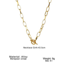 Load image into Gallery viewer, Thick Chain Toggle Clasp Necklaces Mixed Linked Circle Necklaces for Women Minimalist Choker Necklace Hot Jewelry
