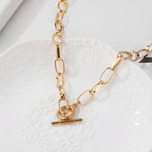 Load image into Gallery viewer, Thick Chain Toggle Clasp Necklaces Mixed Linked Circle Necklaces for Women Minimalist Choker Necklace Hot Jewelry
