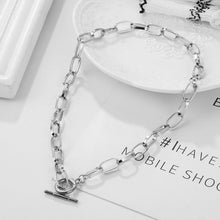 Load image into Gallery viewer, Thick Chain Toggle Clasp Necklaces Mixed Linked Circle Necklaces for Women Minimalist Choker Necklace Hot Jewelry

