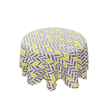 Load image into Gallery viewer, Japan Style Tablecloth Cotton Linen Round Table Cloth Nordic Table Cover for Home Wedding Party Decoration Printed White Yellow
