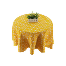 Load image into Gallery viewer, Japan Style Tablecloth Cotton Linen Round Table Cloth Nordic Table Cover for Home Wedding Party Decoration Printed White Yellow
