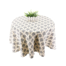 Load image into Gallery viewer, Japan Style Tablecloth Cotton Linen Round Table Cloth Nordic Table Cover for Home Wedding Party Decoration Printed White Yellow
