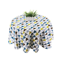 Load image into Gallery viewer, Japan Style Tablecloth Cotton Linen Round Table Cloth Nordic Table Cover for Home Wedding Party Decoration Printed White Yellow
