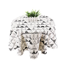 Load image into Gallery viewer, Japan Style Tablecloth Cotton Linen Round Table Cloth Nordic Table Cover for Home Wedding Party Decoration Printed White Yellow
