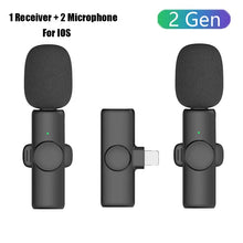 Load image into Gallery viewer, K11 Professional Wireless Lavalier Microphone for iPhone iPad Laptop Android Live Gaming Video Recording Interview Business Mic
