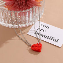 Load image into Gallery viewer, KISS WIFE Punk 2Pcs Heart Brick Couples Love Necklace For Lovers Women Men Elements Friendship Necklaces Valentines Jewelry
