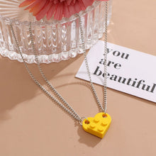 Load image into Gallery viewer, KISS WIFE Punk 2Pcs Heart Brick Couples Love Necklace For Lovers Women Men Elements Friendship Necklaces Valentines Jewelry

