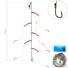 Load image into Gallery viewer, Fishhook High Carbon Steel Fishing Hooks with 5 Small Hooks Rigs Swivel Fishing Lures Pesca Lure String Hooks 5#-14#
