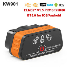 Load image into Gallery viewer, KONNWEI KW901 ELM327 V1.5 PIC18f25k80 Bluetooth 5.0 OBD2 Scanner ELM 327 V1 5 Auto OBD 2 Car Diagnostic Tools PK Vgate iCar2
