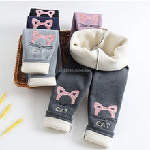 Load image into Gallery viewer, Kids Girls Winter Leggings 2023 Children Plus Velvet Warm Trousers Thick Lamb Fleece trousers Solid Color Baby Pencil Pants
