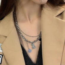 Load image into Gallery viewer, Korean Stainless Steel Choker Layered Necklace Women Punk Trendy Dainty Chain Statement Pendant Hip Hop Jewelry
