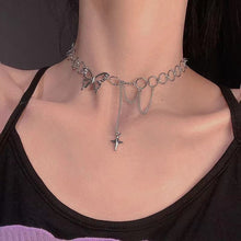Load image into Gallery viewer, Korean Stainless Steel Choker Layered Necklace Women Punk Trendy Dainty Chain Statement Pendant Hip Hop Jewelry
