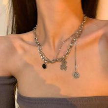 Load image into Gallery viewer, Korean Stainless Steel Choker Layered Necklace Women Punk Trendy Dainty Chain Statement Pendant Hip Hop Jewelry

