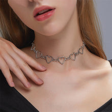 Load image into Gallery viewer, Kpop Vintage Harajuku Goth Metal Heart Neck Chains Choker Grunge Necklaces For Women Egirl Cosplay Aesthetic Accessories Jewelry

