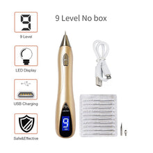 Load image into Gallery viewer, LCD Face Plasma Pen Skin tag remover pen Tattoo removal Black dot Dark Spot verrgas pencil remove warts Laser Mole Removal tools
