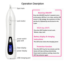 Load image into Gallery viewer, LCD Face Plasma Pen Skin tag remover pen Tattoo removal Black dot Dark Spot verrgas pencil remove warts Laser Mole
