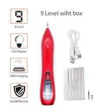 Load image into Gallery viewer, LCD Face Plasma Pen Skin tag remover pen Tattoo removal Black dot Dark Spot verrgas pencil remove warts Laser Mole
