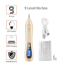 Load image into Gallery viewer, LCD Face Plasma Pen Skin tag remover pen Tattoo removal Black dot Dark Spot verrgas pencil remove warts Laser Mole Removal tools
