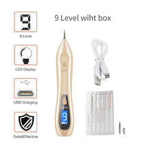 Load image into Gallery viewer, LCD Face Plasma Pen Skin tag remover pen Tattoo removal Black dot Dark Spot verrgas pencil remove warts Laser Mole Removal tools
