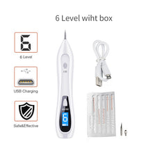 Load image into Gallery viewer, LCD Face Plasma Pen Skin tag remover pen Tattoo removal Black dot Dark Spot verrgas pencil remove warts Laser Mole Removal tools
