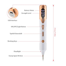 Load image into Gallery viewer, LCD Plasma Pen 9 Levels Tattoo Remove Skin Care Beauty Device Tag Black Dot Wart Spot Dark Mole Removal Pen USB Rechargeable
