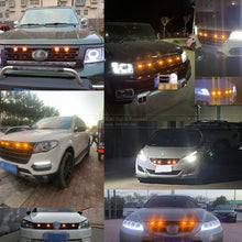Load image into Gallery viewer, LED Front Grille Marker Lights w/Projector Lens Assembly Compatible with Cars, Pickups, Trucks, SUV, Trailer, 3000K Amber
