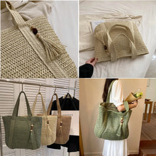 Load image into Gallery viewer, Large Capacity Weave Tote Summer Beach Straw Handbag Tassel Design Female Bohemian Shoulder Bag for Women Ladies Travel Bag
