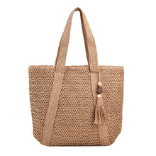 Load image into Gallery viewer, Large Capacity Weave Tote Summer Beach Straw Handbag Tassel Design Female Bohemian Shoulder Bag for Women Ladies Travel Bag
