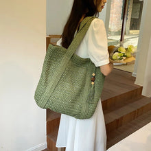 Load image into Gallery viewer, Large Capacity Weave Tote Summer Beach Straw Handbag Tassel Design Female Bohemian Shoulder Bag for Women Ladies Travel Bag
