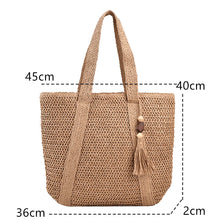 Load image into Gallery viewer, Large Capacity Weave Tote Summer Beach Straw Handbag Tassel Design Female Bohemian Shoulder Bag for Women Ladies Travel Bag
