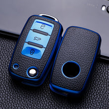 Load image into Gallery viewer, Leather Car Key Case Full Cover Protection Shell Bag for Polo Tiguan Passat Golf Jetta Lavida Skoda Octavia
