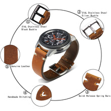 Load image into Gallery viewer, Leather Watchband Black Dark Brown Oil Wax Leather Watch Strap Italian 18mm 20mm 22mm Quick Release Watch Belt Handmade
