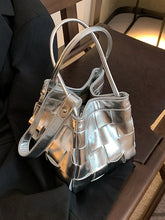 Load image into Gallery viewer, Luxury   Bag s-grade Woven Handbag for Women Basket Tote Bag Elegant Laser Silver Handbag Lady Cross Bags Designer's

