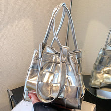 Load image into Gallery viewer, Luxury   Bag s-grade Woven Handbag for Women Basket Tote Bag Elegant Laser Silver Handbag Lady Cross Bags Designer's
