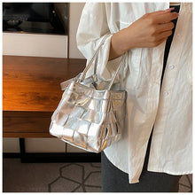 Load image into Gallery viewer, Luxury   Bag s-grade Woven Handbag for Women Basket Tote Bag Elegant Laser Silver Handbag Lady Cross Bags Designer's
