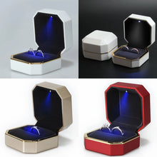Load image into Gallery viewer, Luxury Jewelry Couple Ring Box With LED Light For Engagement Wedding Ring Box Festival Birthday Jewerly Ring Display Gift Boxes
