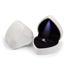 Load image into Gallery viewer, Luxury Jewelry Couple Ring Box With LED Light For Engagement Wedding Ring Box Festival Birthday Jewerly Ring Display Gift Boxes
