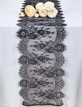 Load image into Gallery viewer, Luxury lace black white Embroidery bed Table Runner flag cloth cover kitchen Christmas Party tablecloth Wedding decor 36*300cm
