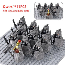 Load image into Gallery viewer, MOC Medieval Dwarf Warrior Elves Knights lotr Figures Building Blocks Accessories Armor Shield Weapon DIY Toys For Children gift
