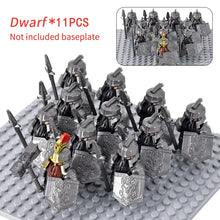 Load image into Gallery viewer, MOC Medieval Dwarf Warrior Elves Knights lotr Figures Building Blocks Accessories Armor Shield Weapon DIY Toys For Children gift
