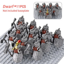 Load image into Gallery viewer, MOC Medieval Dwarf Warrior Elves Knights lotr Figures Building Blocks Accessories Armor Shield Weapon DIY Toys For Children gift
