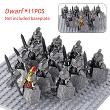 Load image into Gallery viewer, MOC Medieval Dwarf Warrior Elves Knights lotr Figures Building Blocks Accessories Armor Shield Weapon DIY Toys For Children gift
