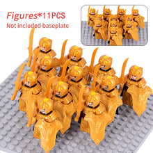Load image into Gallery viewer, MOC Medieval Dwarf Warrior Elves Knights lotr Figures Building Blocks Accessories Armor Shield Weapon DIY Toys For Children gift
