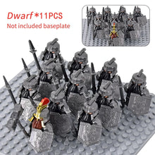 Load image into Gallery viewer, MOC Medieval Dwarf Warrior Elves Knights lotr Figures Building Blocks Accessories Armor Shield Weapon DIY Toys For Children gift
