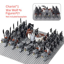 Load image into Gallery viewer, MOC Medieval lotr Figures Orc Soldiers Raider Vargr Wolf Elephant Mount Knights Building Blocks Bricks Toys for children gifts
