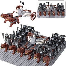 Load image into Gallery viewer, MOC Medieval lotr Figures Orc Soldiers Raider Vargr Wolf Elephant Mount Knights Building Blocks Bricks Toys for children gifts
